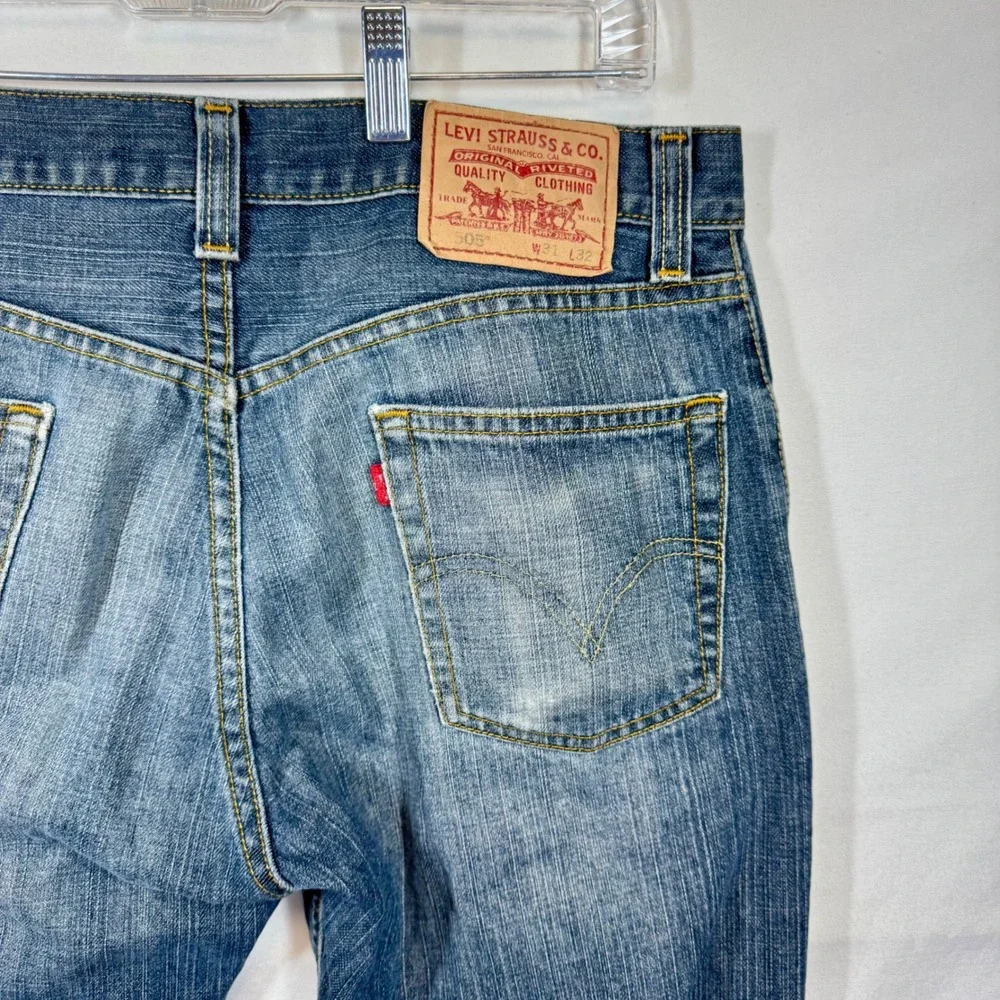 Levi's 505 Regular Fit‎ Jeans Distressed Denim Pants Medium Wash Sz 31x32